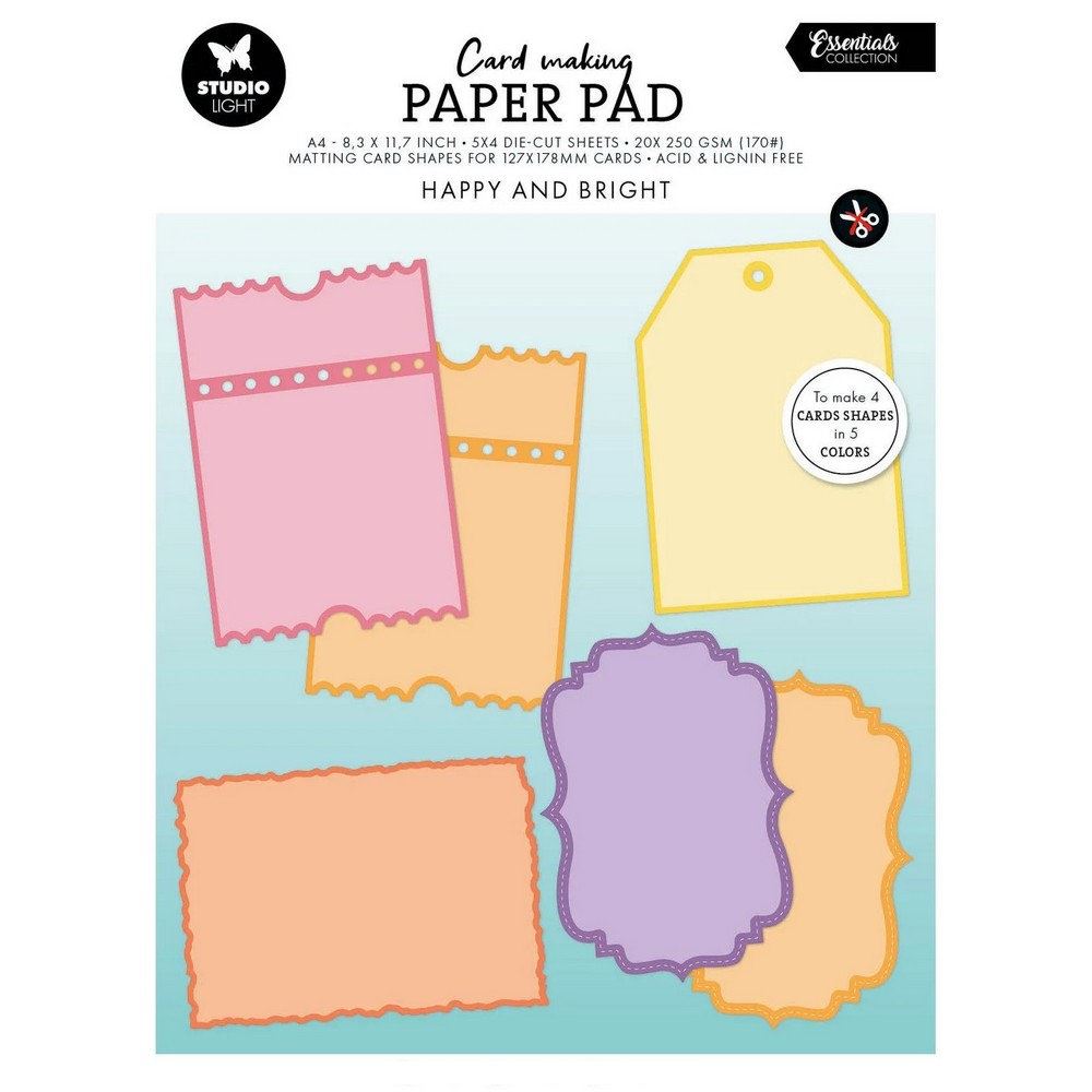 Blocco di carte scrap Card Making Happy and Bright 12x17