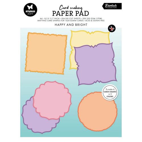 Blocco di carte scrap Card Making Happy and Bright 15x15