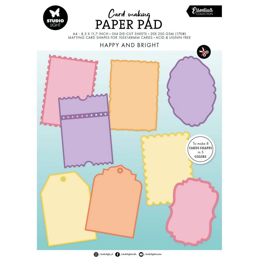 Blocco di carte scrap Card Making Happy and Bright 10x15 A4