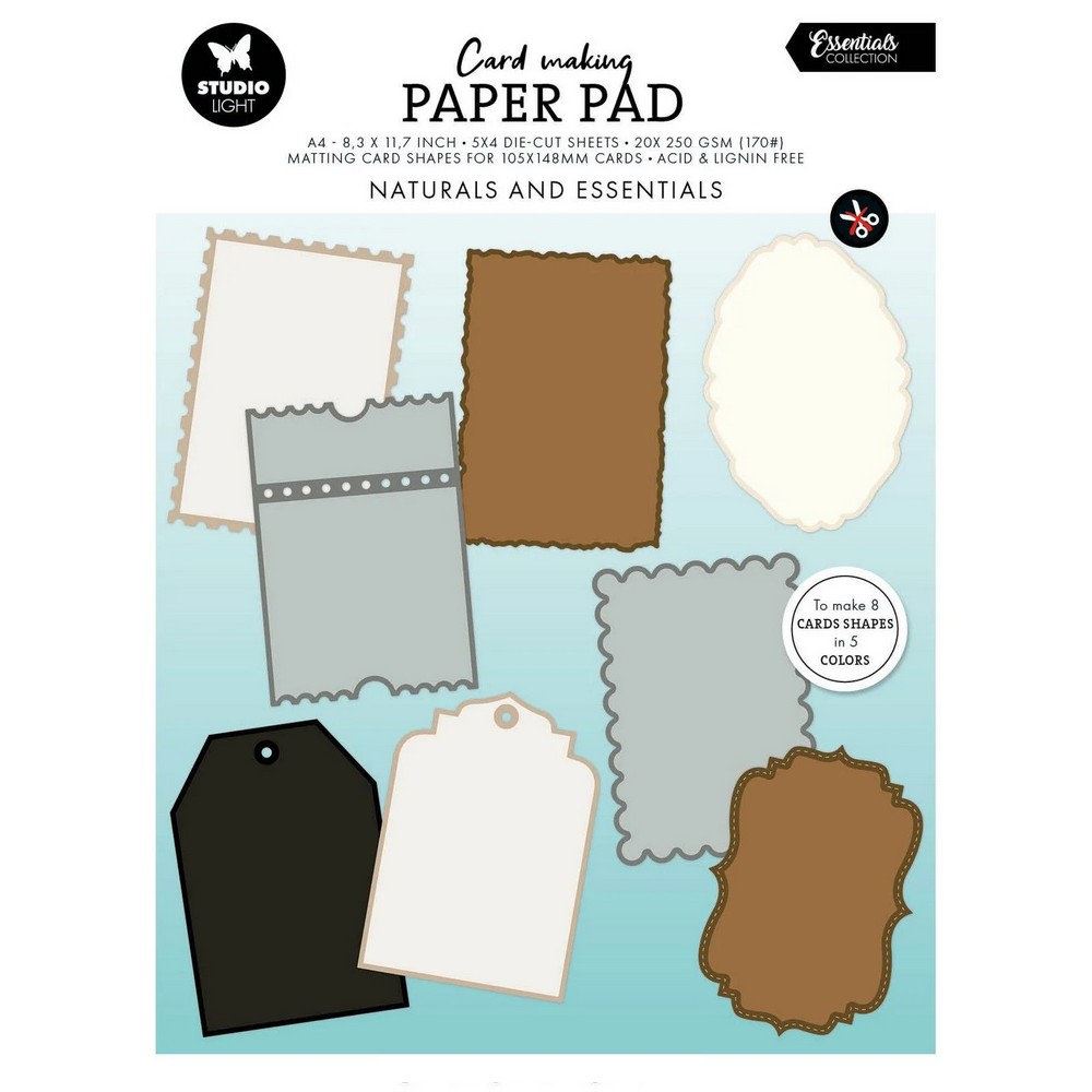 Blocco di carte scrap Card Making Naturals and Essential 10x14