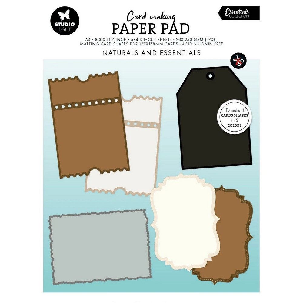 Blocco di carte scrap Card Making Naturals and Essential 12x17