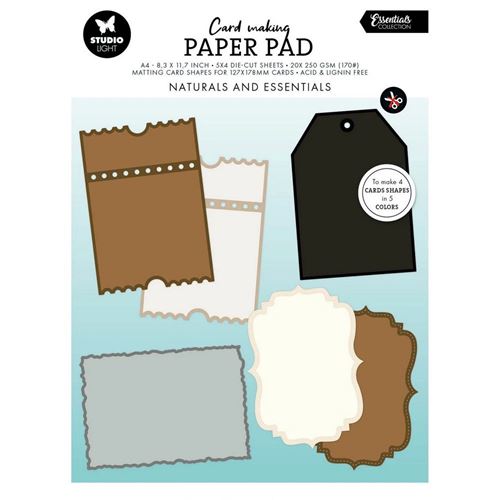 Blocco di carte scrap Card Making Naturals and Essential 12x17