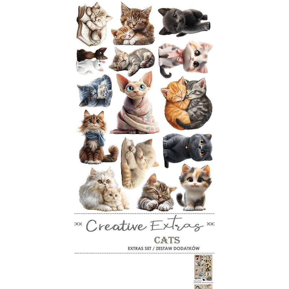 Blocco di carte scrap Cats Extras Set cm 15 x 31