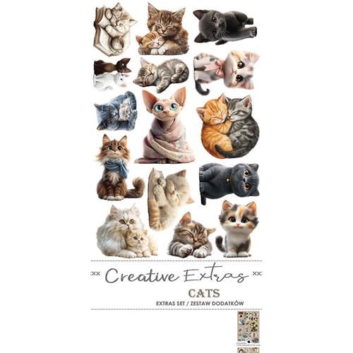 Blocco di carte scrap Cats Extras Set cm 15 x 31