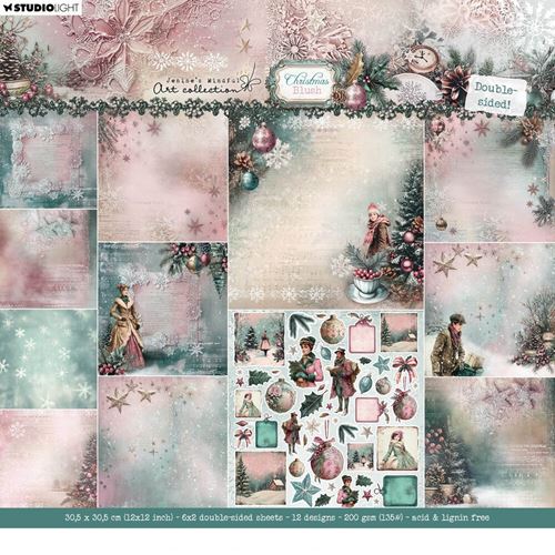 Blocco di carte scrap Christmas Blush 30x30