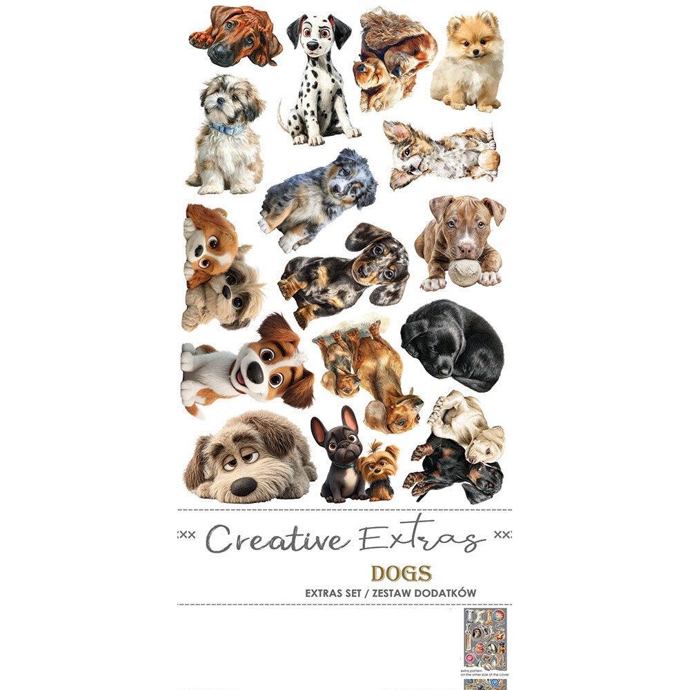 Blocco di carte scrap Dogs Extras Set cm 15 x 31