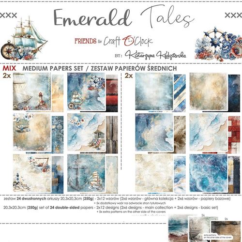 Blocco di carte scrap Emerald Tales Medium Set cm 20x20