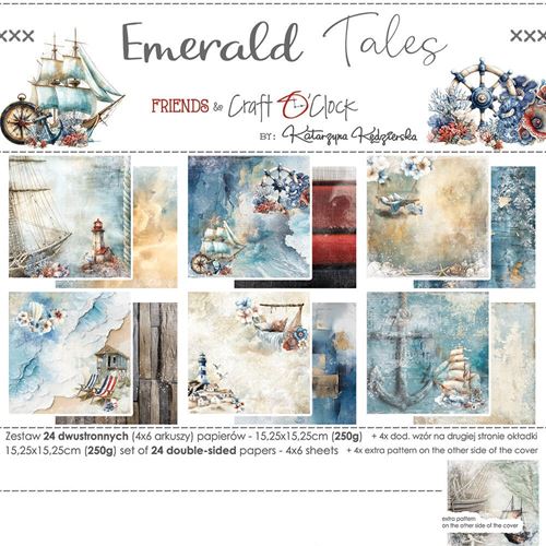 Blocco di carte scrap Emerald Tales cm 15 x 15