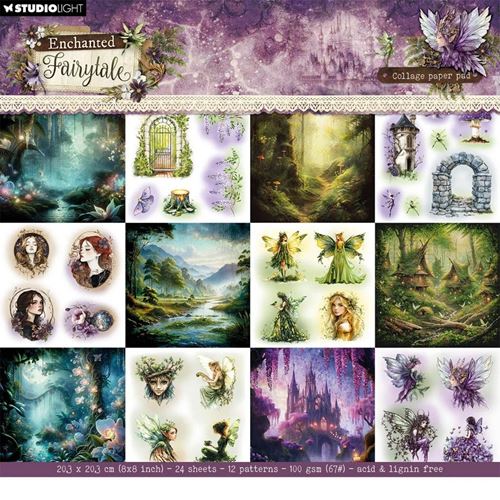 Blocco di carte scrap Enchanted Fairytale 20 x 20