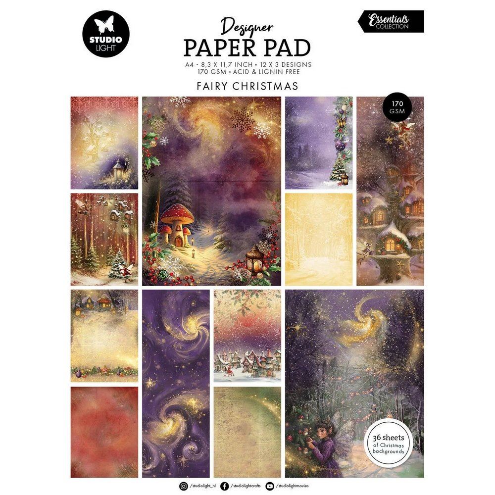 Blocco di carte scrap Fairy Christmas A4