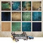 Blocco di carte scrap Gearhead's Workshop Background cm 20 x 20