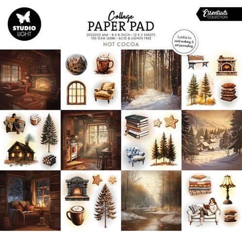 Blocco di carte scrap Hot Cocoa 20 x 20