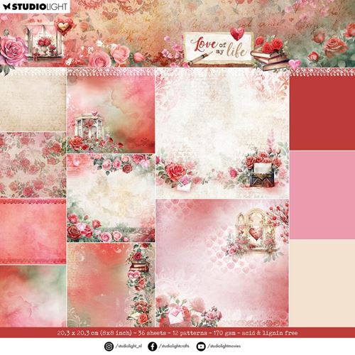 Blocco di carte scrap Love of my Life cm 20 x 20
