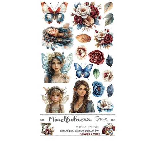 Blocco di carte scrap Mindfulness Time Extras Set Flowers & More cm 15 x 31