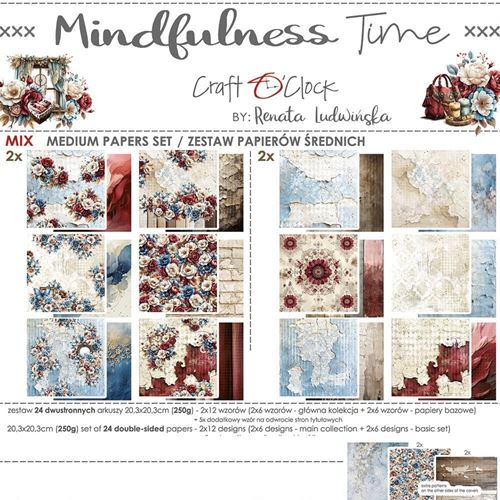 Blocco di carte scrap Mindfulness Time Medium Set cm 20x20