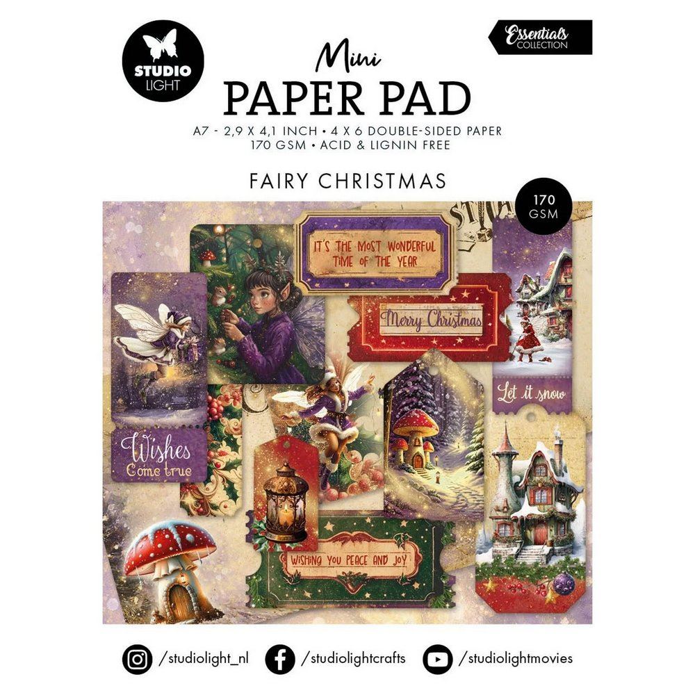 Blocco di carte scrap Mini Fairy Christmas A7