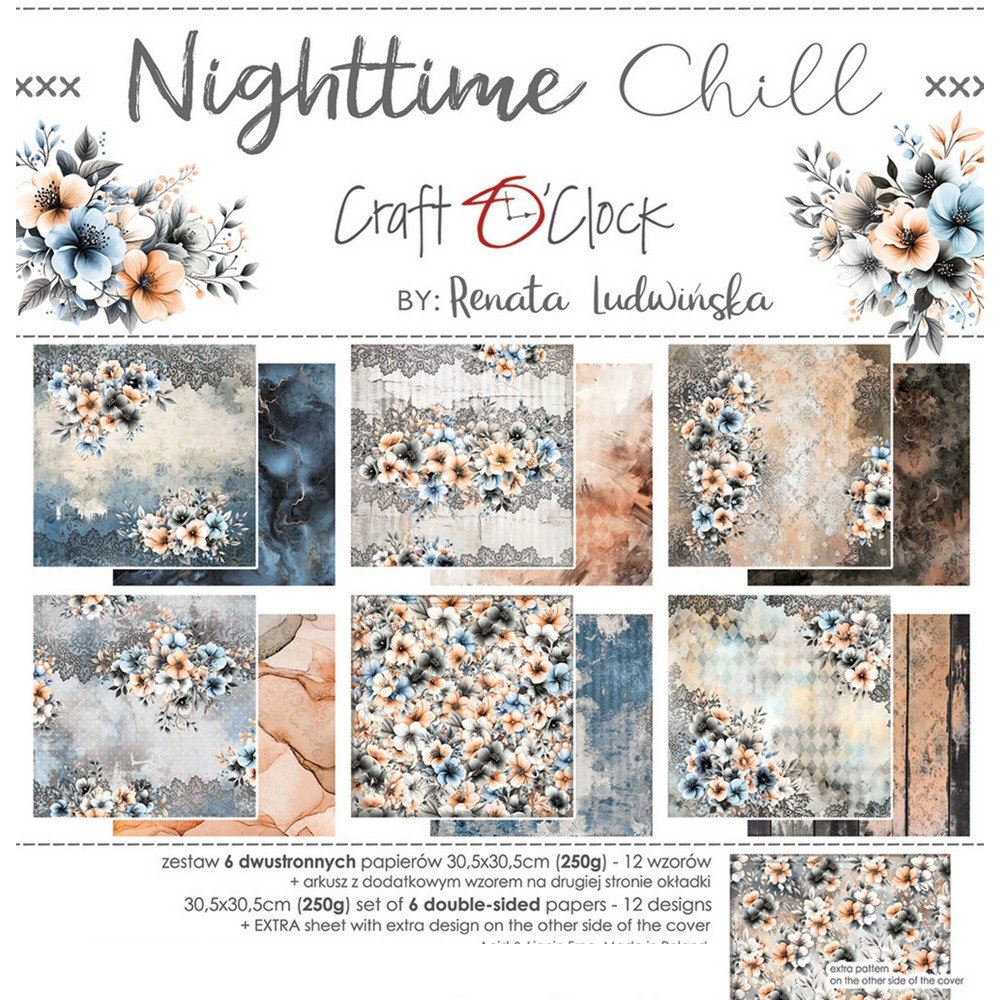 Blocco di carte scrap NightTime Chill cm 30 x 30