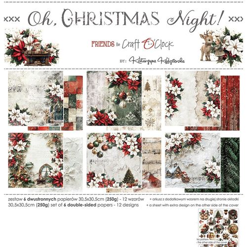 Blocco di carte scrap Oh Christmas Night cm 30 x 30