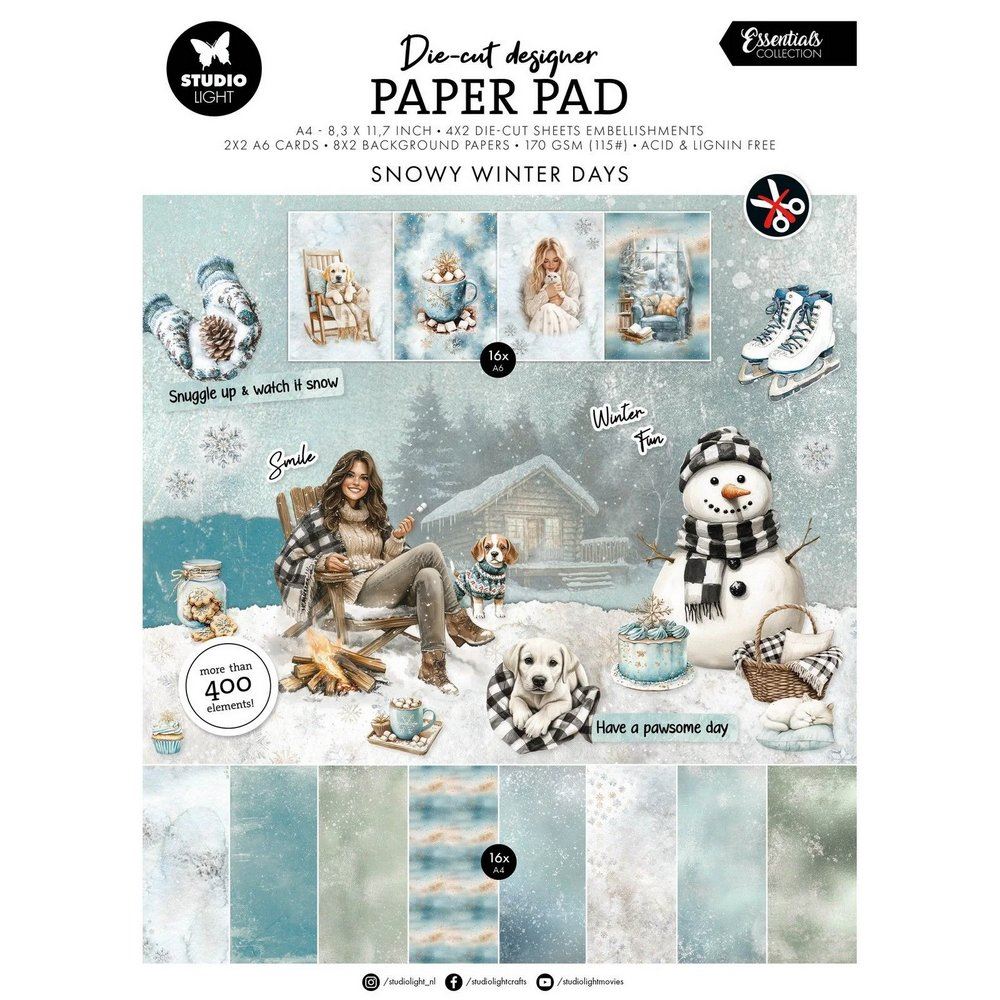Blocco di carte scrap Snowy Winter Days A4