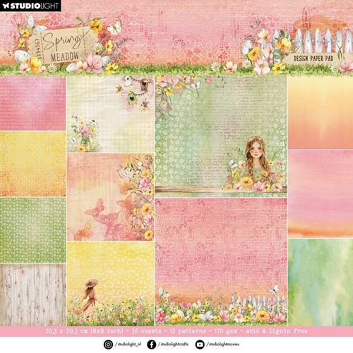Blocco di carte scrap Spring Meadow cm 20 x 20