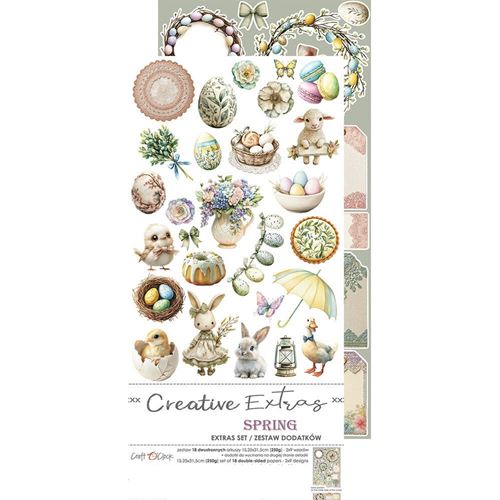 Blocco di carte scrap Spring in Love Extras Set Mix cm 15 x 31