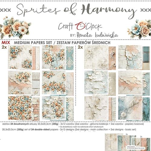 Blocco di carte scrap Sprites of Harmony Medium Set cm 20x20