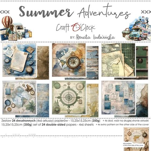 Blocco di carte scrap Summer Adventure cm 15 x 15