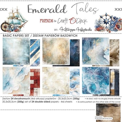 Blocco di carte scrap Emerald Tales Basic Set cm 20x20