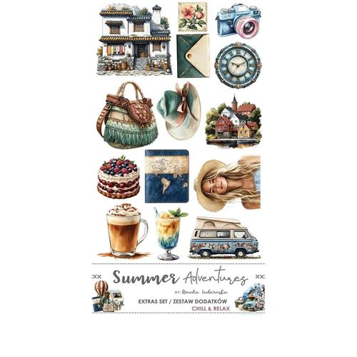 Blocco di carte scrap Summer Adventures Extras Set Chill & Relax cm 15 x 31