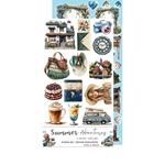 Blocco di carte scrap Summer Adventures Extras Set Mix cm 15 x 31