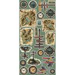 Blocco di carte scrap Summer Adventures Extras Set Mix cm 15 x 31