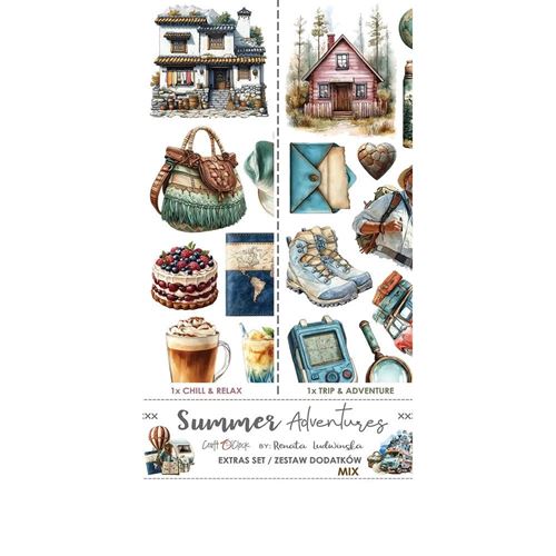 Blocco di carte scrap Summer Adventures Extras Set Mix cm 15 x 31