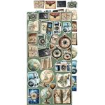 Blocco di carte scrap Summer Adventures Extras Set Trip & Adventure cm 15 x 31