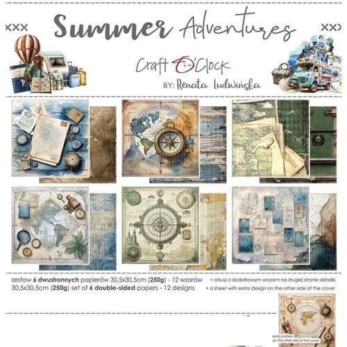 Blocco di carte scrap Summer Adventures cm 30 x 30