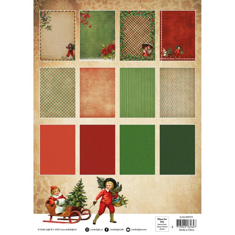Blocco di carte scrap Vintage Christmas A4