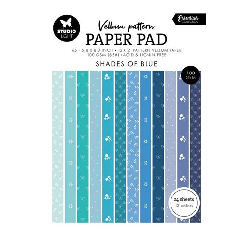 Blocco di carte vellum Stampa Blu primaverile A5