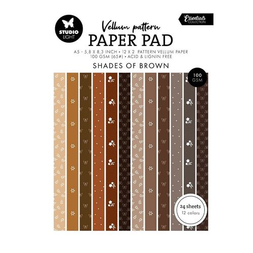 Blocco di carte vellum Stampa Marrone primaverile A5