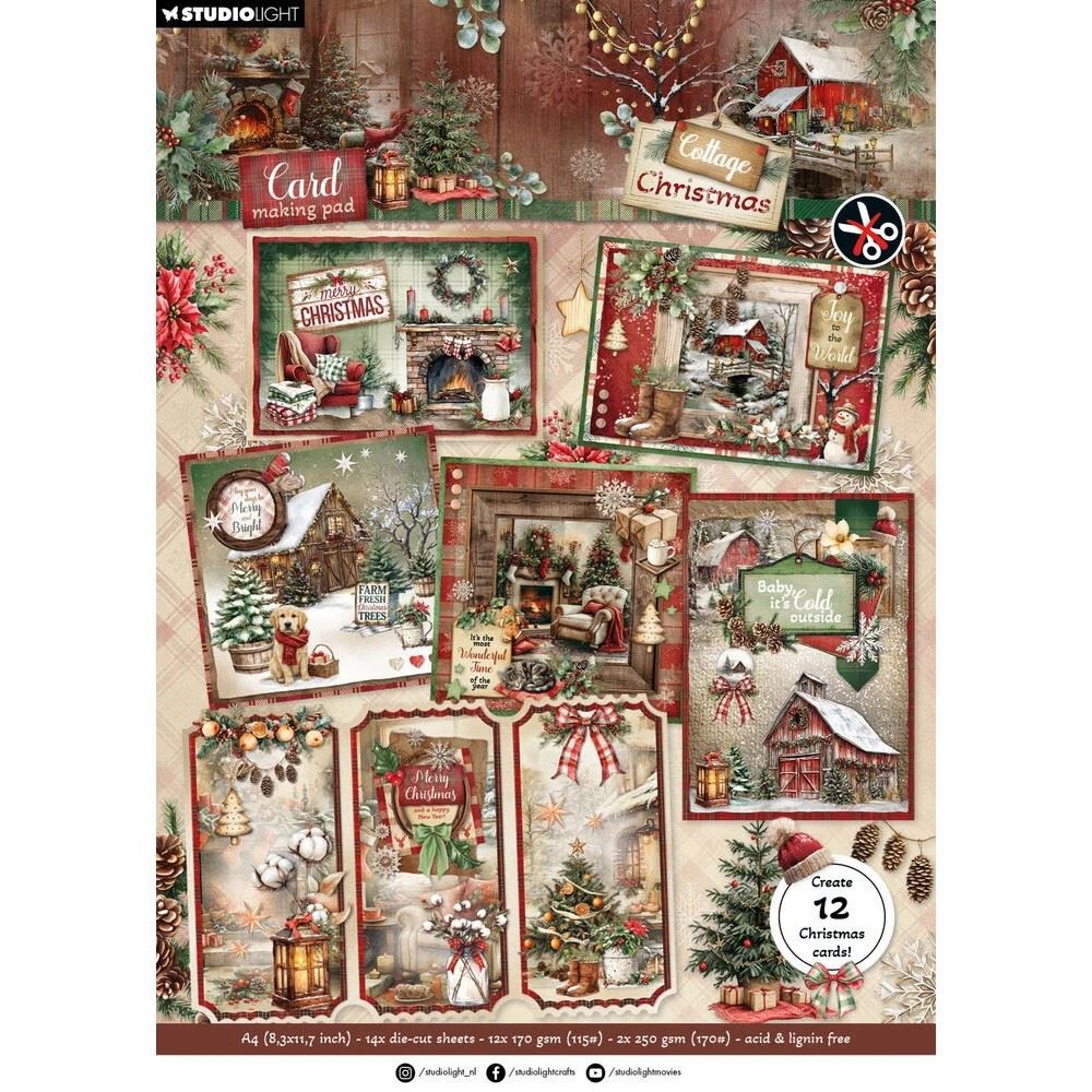 Blocco di cartoncini Card Making Cottage Christmas A4