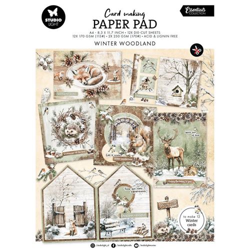 Blocco di cartoncini Card Making Winter Woodland A4