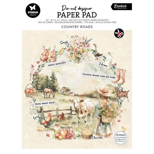 Blocco di cartoncini Country Roads A4