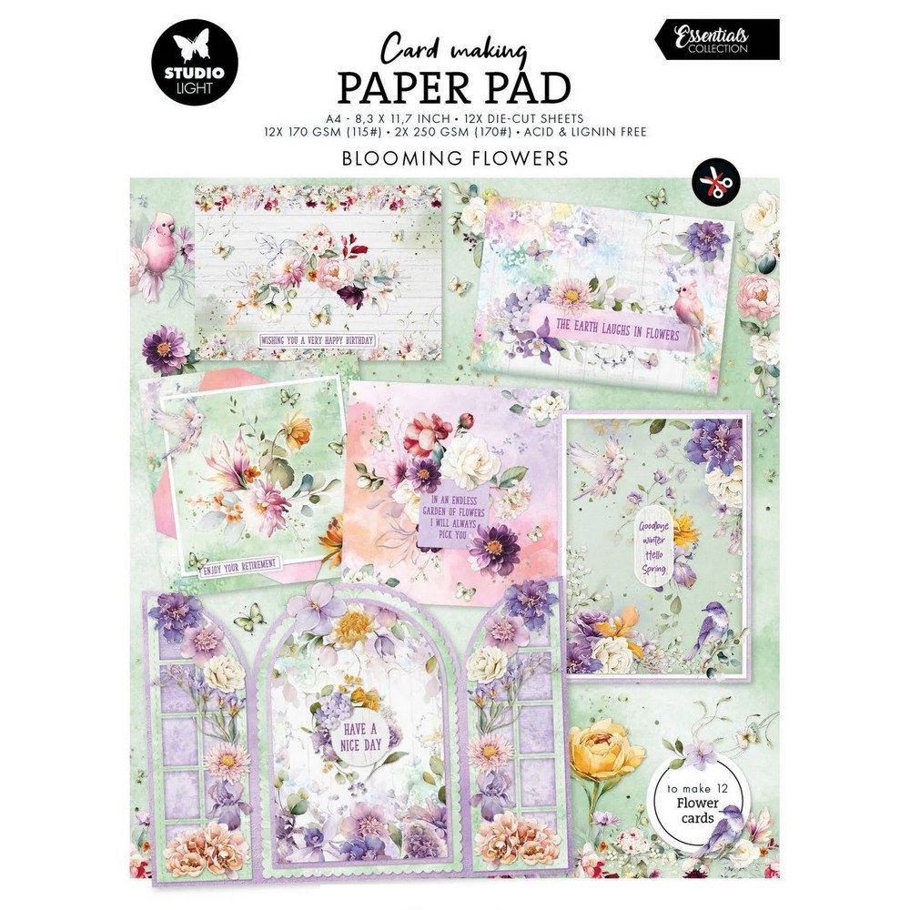 Blocco di cartoncini Essential Card Blooming Flowers