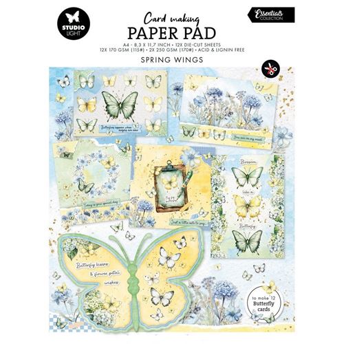 Blocco di cartoncini Essential Card Spring Wings Butterflies
