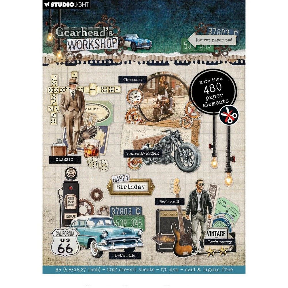 Blocco di cartoncini Gearhead's Workshop Die Cut A5