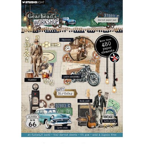 Blocco di cartoncini Gearhead's Workshop Die Cut A5