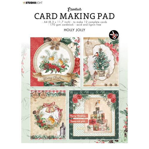 Blocco di cartoncini Holly Jolly A4