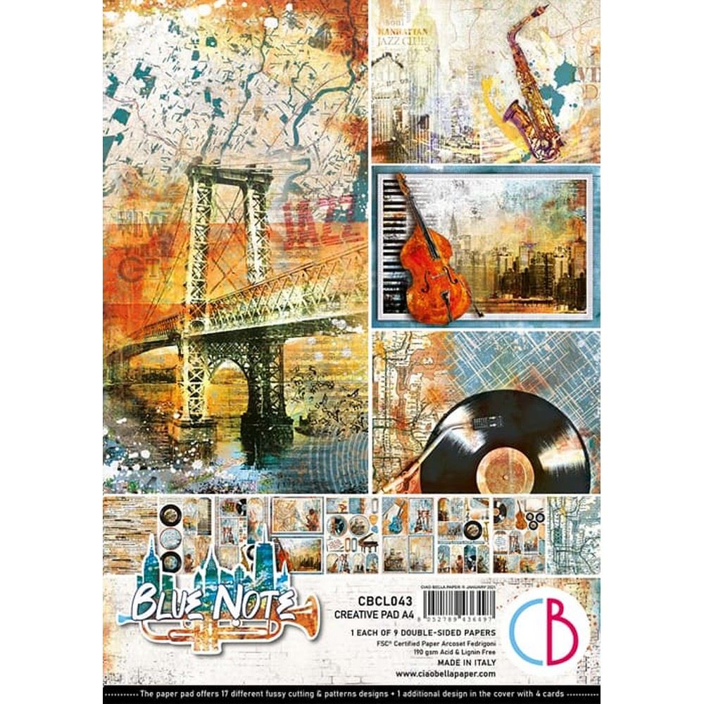 Blocco di cartoncini Scrap A4 Blue Note