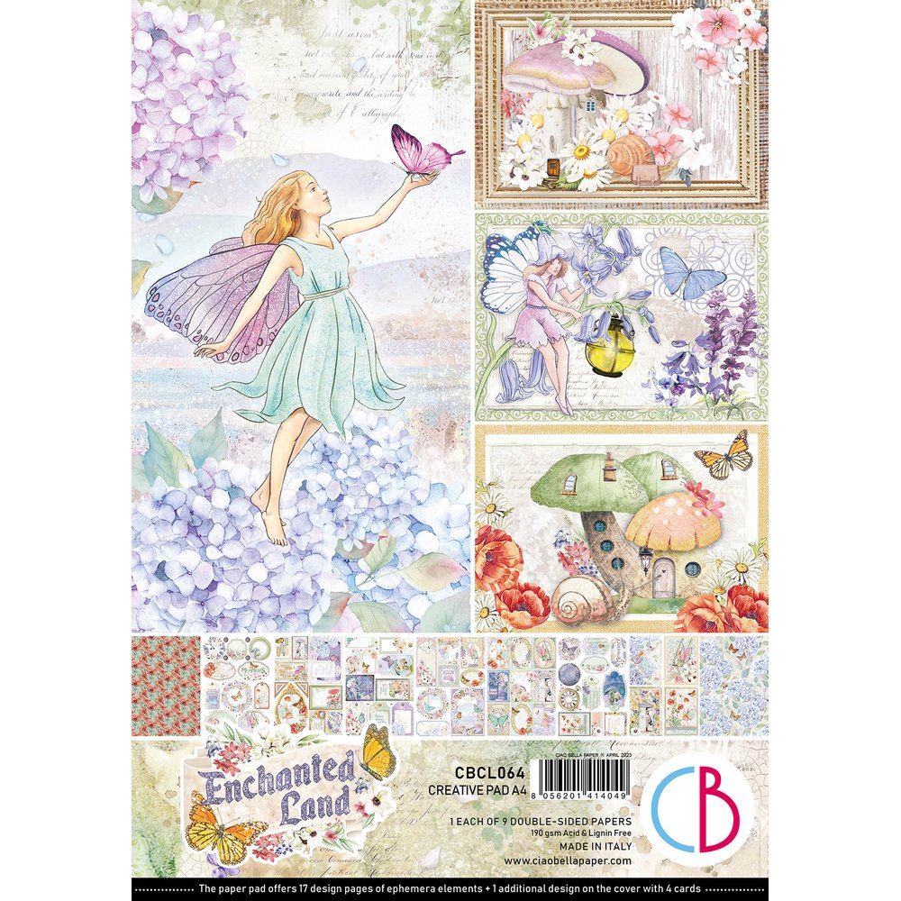 Blocco di cartoncini Scrap A4 Enchanted Land