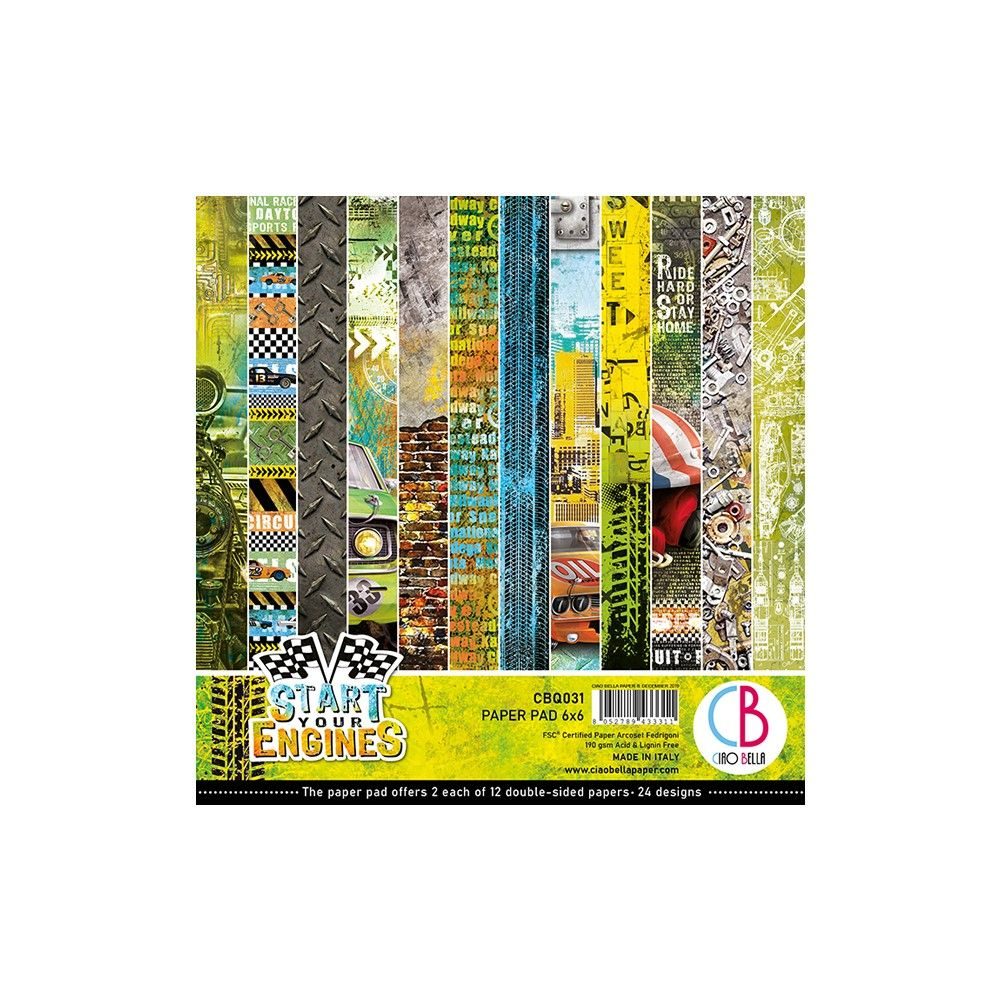 Blocco di cartoncini Scrap Start Your Engines 15 x 15