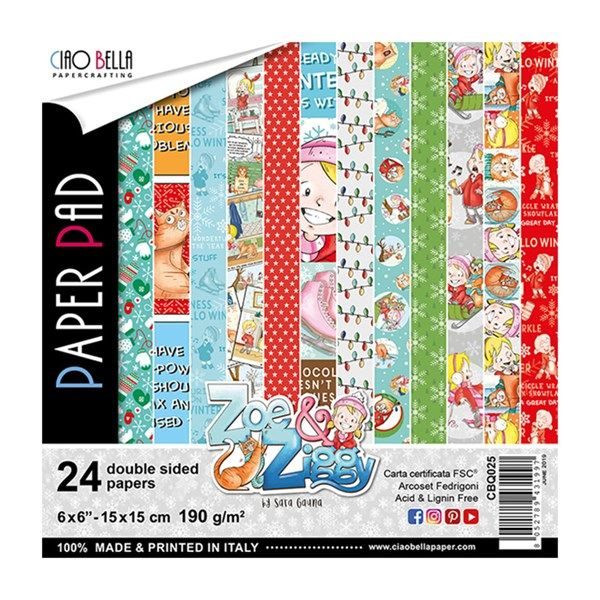 Blocco di cartoncini Scrap Zoe & Ziggy 15 x 15