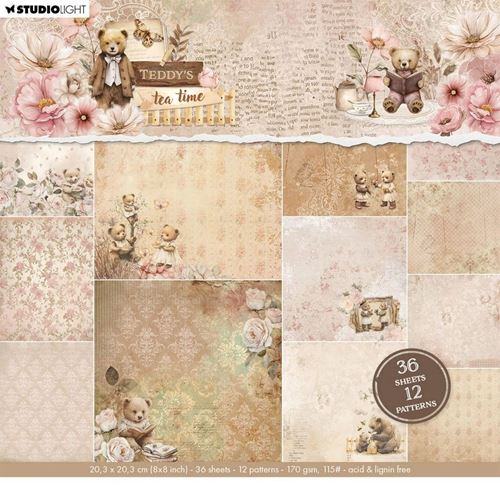 Blocco di cartoncini Teddy's Tea Time 20 X 20
